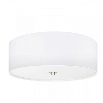 Eglo Светильник потолочный PASTERI, 3х60W (E27), Ø475, H195, никель матовый/текстиль, белый 94918
