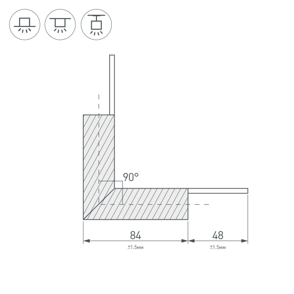 Купить Arlight Угол PLS-LOCK-H25-L90N внутренний (с экраном MAT-L) (Металл) 026135