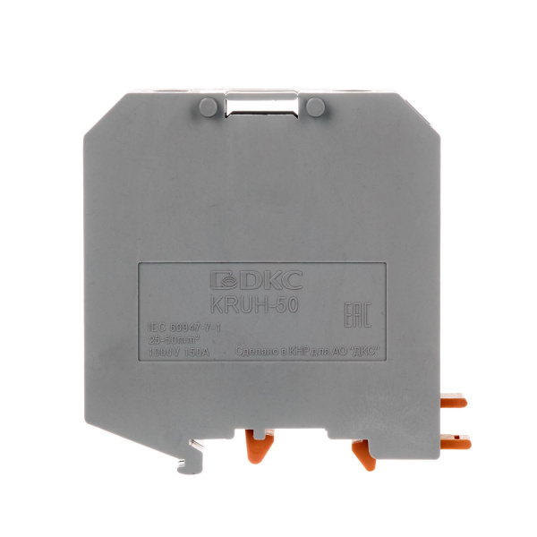 Купить DKC Nuputuk Клемма проходная, винтовой зажим, 2 точки подключения, 50 кв.мм, серая
