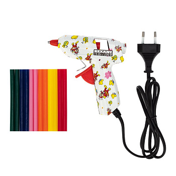 Пистолет клеевой 15Вт Ø7мм Малый + Набор цветных стержней 12штук (блистер) Rexant 12-0112