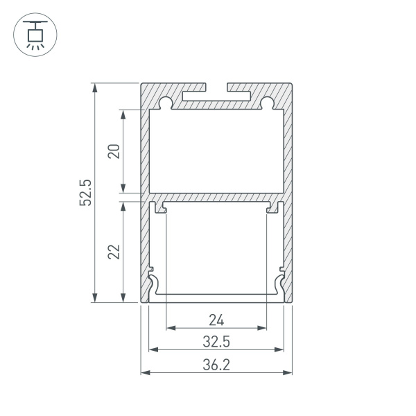 Купить Arlight Профиль ARH-LINE-3750A-2000 ANOD (Алюминий) 019615