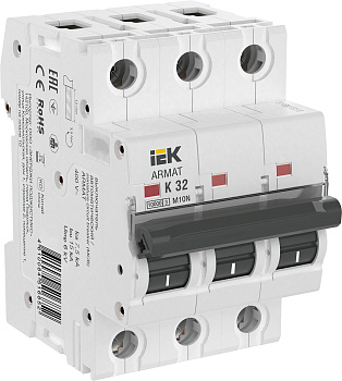 IEK ARMAT Автоматический выключатель M10N 3P K 32А AR-M10N-3-K032