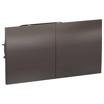 Systeme Electric AtlasDesign Мокко Розетка с/з двойная, со шторками, с крышкой, 16А, в сборе