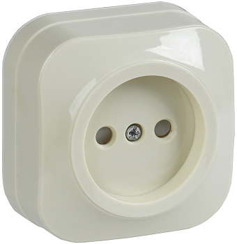 IEK GLORY РСш20-2-ХК Розет. 1-ая без з/к с з/ш о/у 10А GLORY крем.