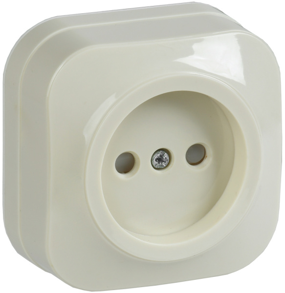 IEK GLORY РСш20-2-ХК Розет. 1-ая без з/к с з/ш о/у 10А GLORY крем.