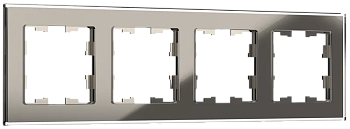 IEK BRITE DECOR Дымчатый глянец стекло Рамка 4-м РУ-4-2-БрД