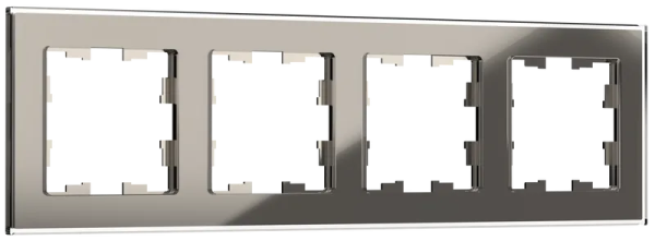 IEK BRITE DECOR Дымчатый глянец стекло Рамка 4-м РУ-4-2-БрД