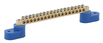 ЭРА NO-222-61 Синий Шина N "ноль" на двух угловых изол ШНИ-6х9-18-У2