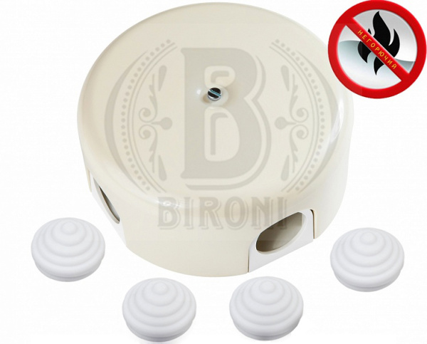 Купить BIRONI Лизетта Пластик Слоновая кость Распред.коробка 78*30мм (4 ввода в комплекте) B1-521-211-K