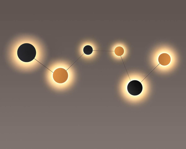 Купить Odeon Light 4211/51WL ODL20  229 черный/золотистый/металл Настенный светильник LED 51W длина провода 2,2м GALAXY