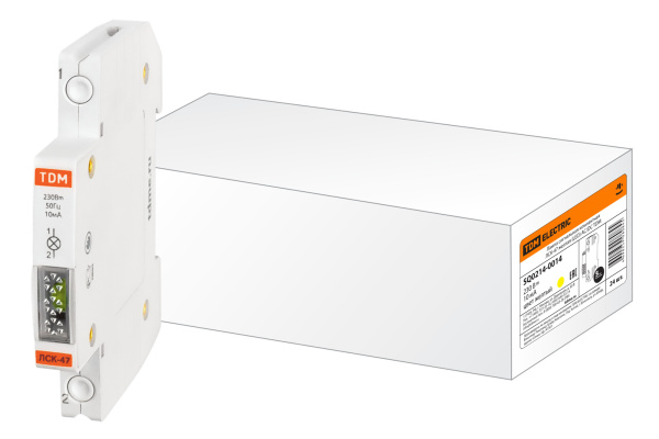 TDM Лампа сигнальная компактная ЛСК-47 желтая (LED) AC/DC SQ0214-0014