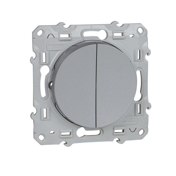 Купить SE Odace Алюминий Переключатель 2-клавишный S53R213