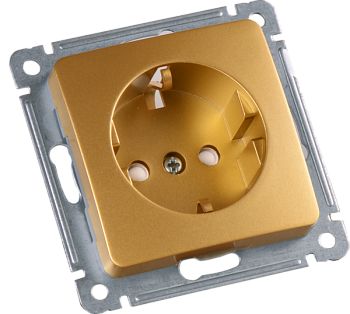 Hegel Мастер внутр Золото РС16-412-07 Розетка с/з, со шторками, механизм