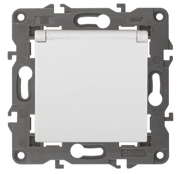 ЭРА 14-2103-01 Elegance Белый Розетка с/з со шт с крышкой