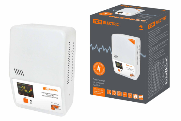 TDM Стабилизатор напряжения ССР1-1-5 кВА электронный настенный SQ1201-0026