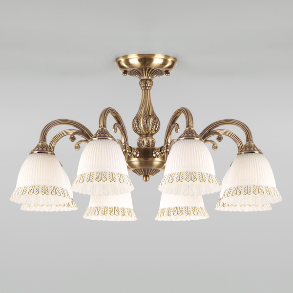 Eurosvet Классическая потолочная люстра 60107/8 античная бронза a045766