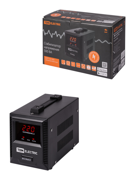 TDM Стабилизатор напряжения БСР1-0,5 кВА электронный переносной SQ1201-0031