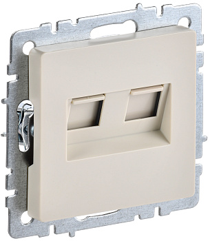 IEK BRITE BASE Бежевый Розетка комп. 2-ая RJ45 кат.6 РК11-2-БрКр