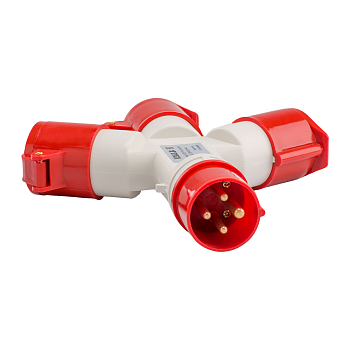 КЭАЗ Адаптер силовой трехлучевой 1013-14-16А-6h-380AC-3P+PE-IP44