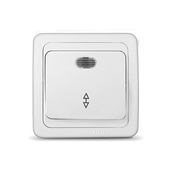 UNIVersal "Валери" Выключатель Бел 1 кл. проходной с подсветкой В0125