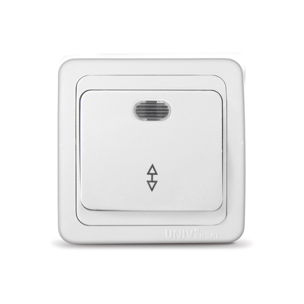 UNIVersal "Валери" Выключатель Бел 1 кл. проходной с подсветкой В0125