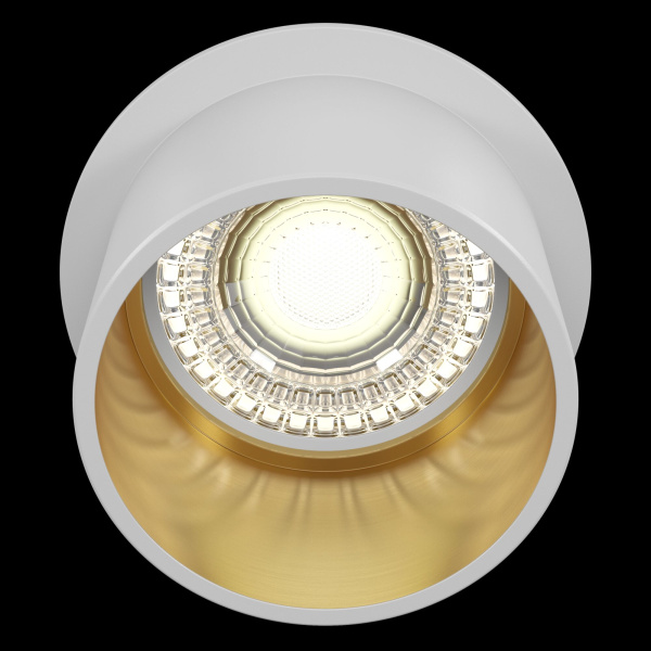 Купить Maytoni Downlight Reif Белый с Золотом Встраиваемый светильник DL050-01WG
