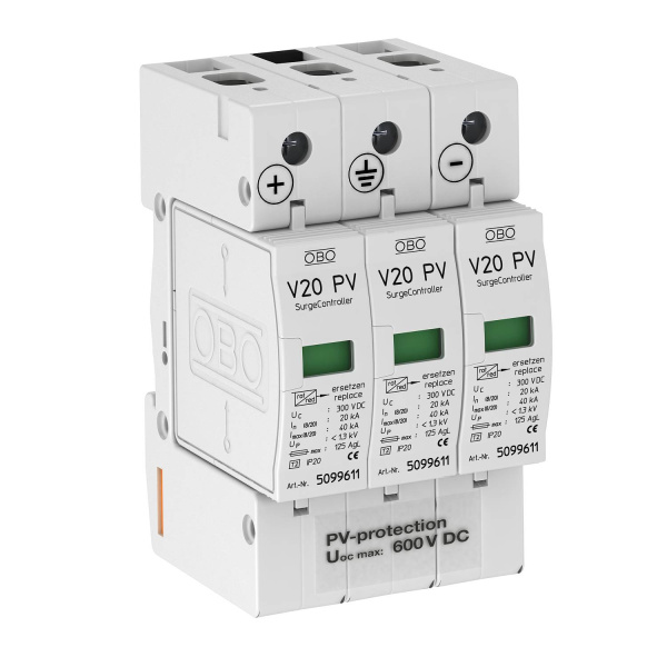 OBO Bettermann УЗИП для фотогальванических сетей 3 пол. (Класс II), 600 В 5094605