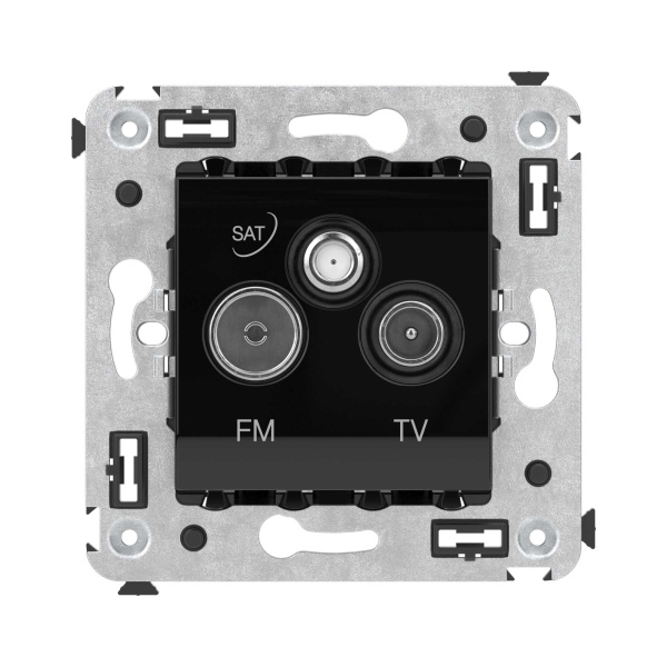 Купить DKC Розетка TV-FM-SAT в стену, "Avanti", "Черный квадрат"