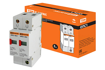 TDM Разрядник ОПС1-B 2Р In=30kA Un=400B Im=60kA SQ0201-0002