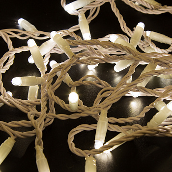 NEON-NIGHT Гирлянда Нить 10м, с эффектом мерцания, белый ПВХ, 230В, цвет: Тёплый белый 305-266