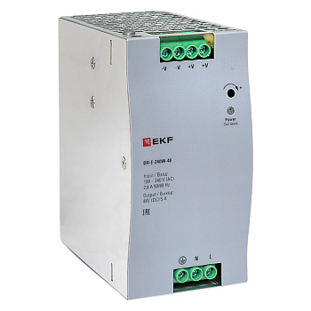 EKF Блок питания на дин рейку 240 Вт,Uвх ~ 220 В AC, Uвых - 48 В DC постоянного тока