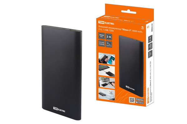 TDM Внешний аккумулятор "Юкон 2", 8000 mAh, 2 А, 1 USB, SQ1703-0002