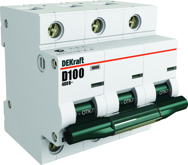 Dekraft Автоматический выключатель 3Р100А х-ка D ВА-201 10кА 13021DEK