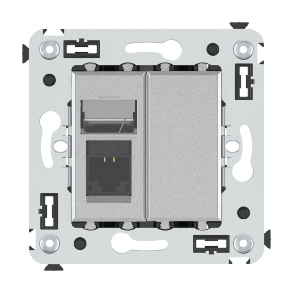Купить DKC Компьютерная розетка RJ-45 в стену, кат.6 одинарная,"Avanti", "Закаленная сталь"