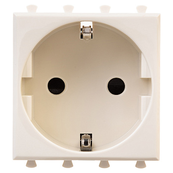 DKC Розетка модульная, 2P+E, с з/ш, "Avanti", "Ванильная дымка", 2 модуля