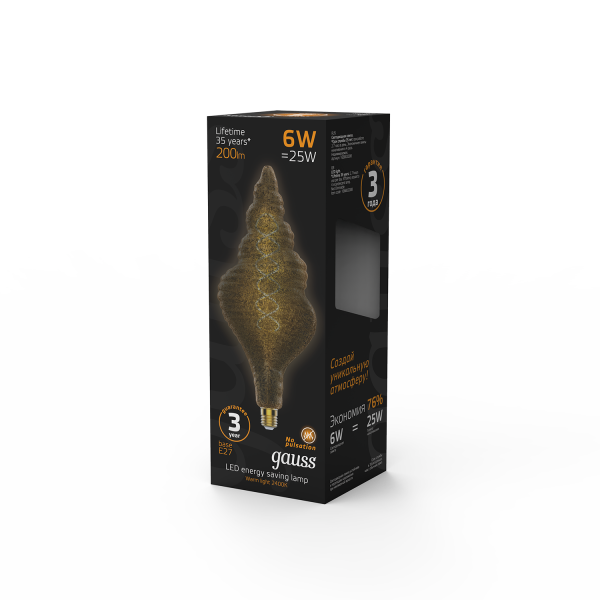 Купить Gauss Лампа Filament TL120 6W 200lm 2400К Е27 gray flexible LED 166802008