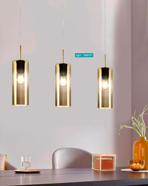 Eglo 98697 Подвес SELVINO, 3X15W(E27), сталь, никель матовое/стекло с напылением, золотистый Купить Eglo 98697 Подвес SELVINO, 3X15W(E27), сталь, никель матовое/стекло с напылением, золотистый