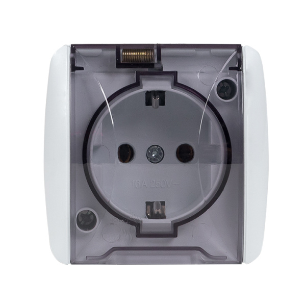 Купить EKF PROxima Владивосток Розетка 1-местная 16А с заземлением с прозрачной крышкой IP54