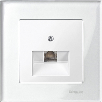 SE Merten SM Бел глянец Накладка розетки ТЛФ/комп 1-ой наклонной MTN296219