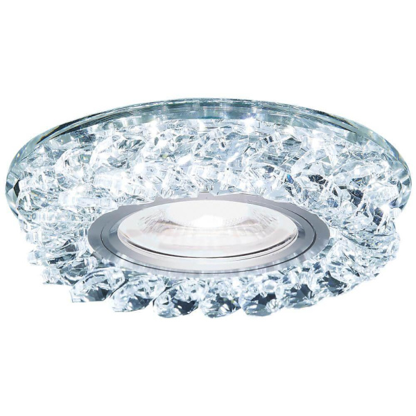 Ambrella Встраиваемый точечный светильник со светодиодной лентой S257 CH хром/прозрачный хрусталь/MR16+3W(LED WHITE)