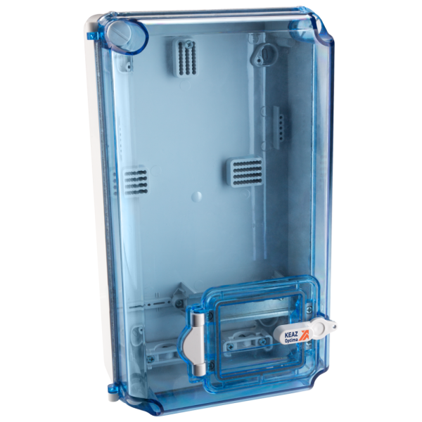 КЭАЗ Корпус пластиковый для установки счетчика OptiBox P-KNS-4-04-IP66 Прозрачная синяя дверь