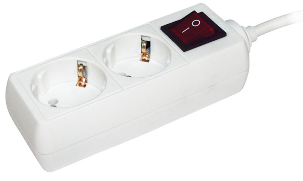 IEK Удлинитель У02К-выкл. 2 места 2Р+РЕ/5 метров 3х1мм2 16А/250