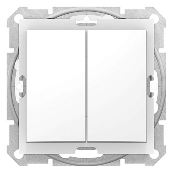 SE Sedna Бел Выключатель 2-клавишный 10А, IP44 (сх.5) SDN0300421