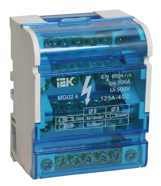 IEK Шины на DIN-рейку в корпусе (кросс-модуль) 3L+PEN 4х7