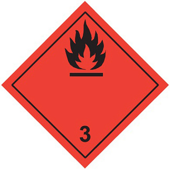 Знак наклейка для маркировки опасных грузов "Кл.3" (250x250) ГОСТ 19433-88 EKF PROxima