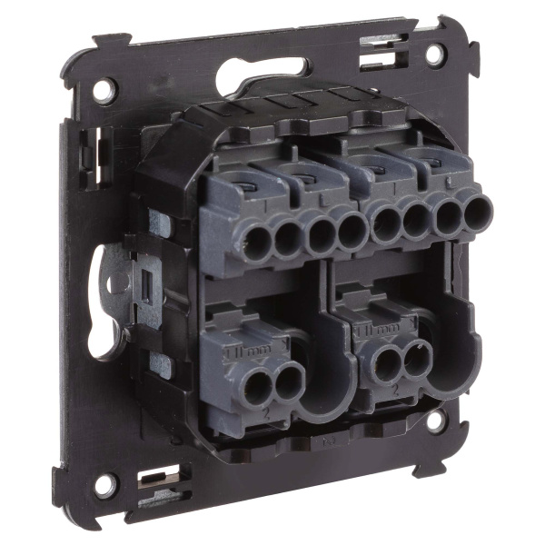 Купить DKC Переключатель двухклавишный в стену, "Avanti", "Черный матовый"