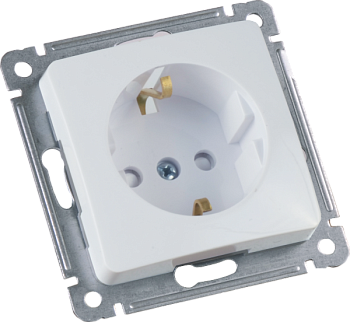 Hegel Мастер внутр Белая РС16-412 Розетка с/з, со шторками, механизм