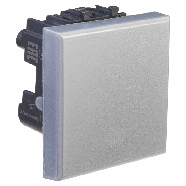 Купить DKC Кнопка одноклавишная модульная, "Avanti", "Закаленная сталь", 2 модуля