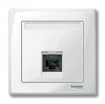 SE Merten SM Бел глянец Накладка розетки ТЛФ/комп 1-ой прямой MTN469819