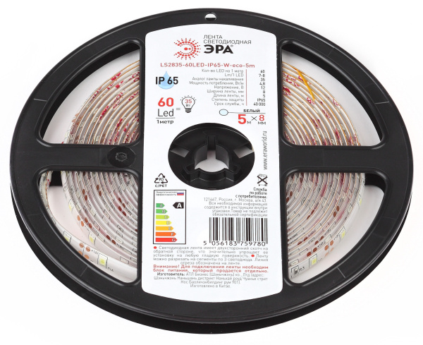 ЭРА Лента светодиодная LS2835-60LED-IP65-W-e LS2835-60LED-IP65-W-eco-5m